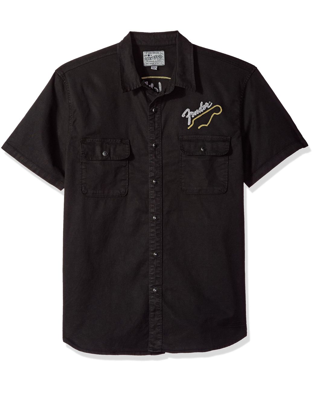 Lucky Brand Casual Short Sleeve Button Down Shirt With Fender Graphic ...
