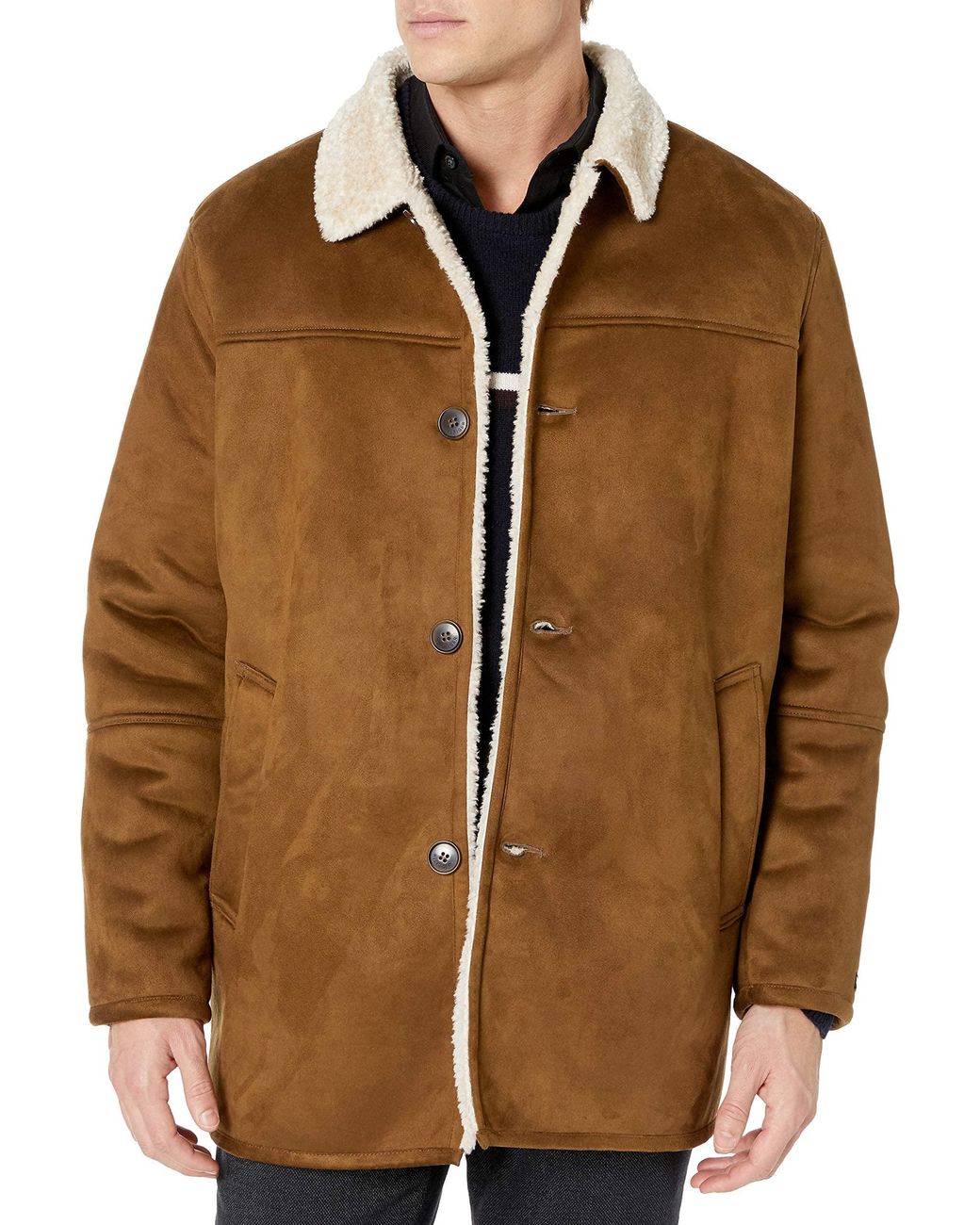 Tommy Hilfiger Classic Faux Shearling Stand Collar Bomber Jacket in