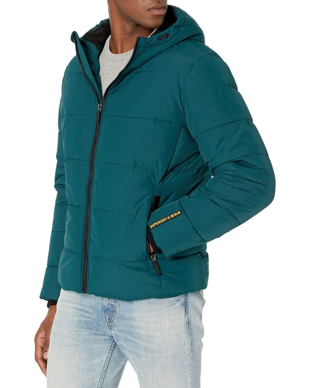 Superdry Synthetic Sports Puffer Jacket in Green for Men - Lyst
