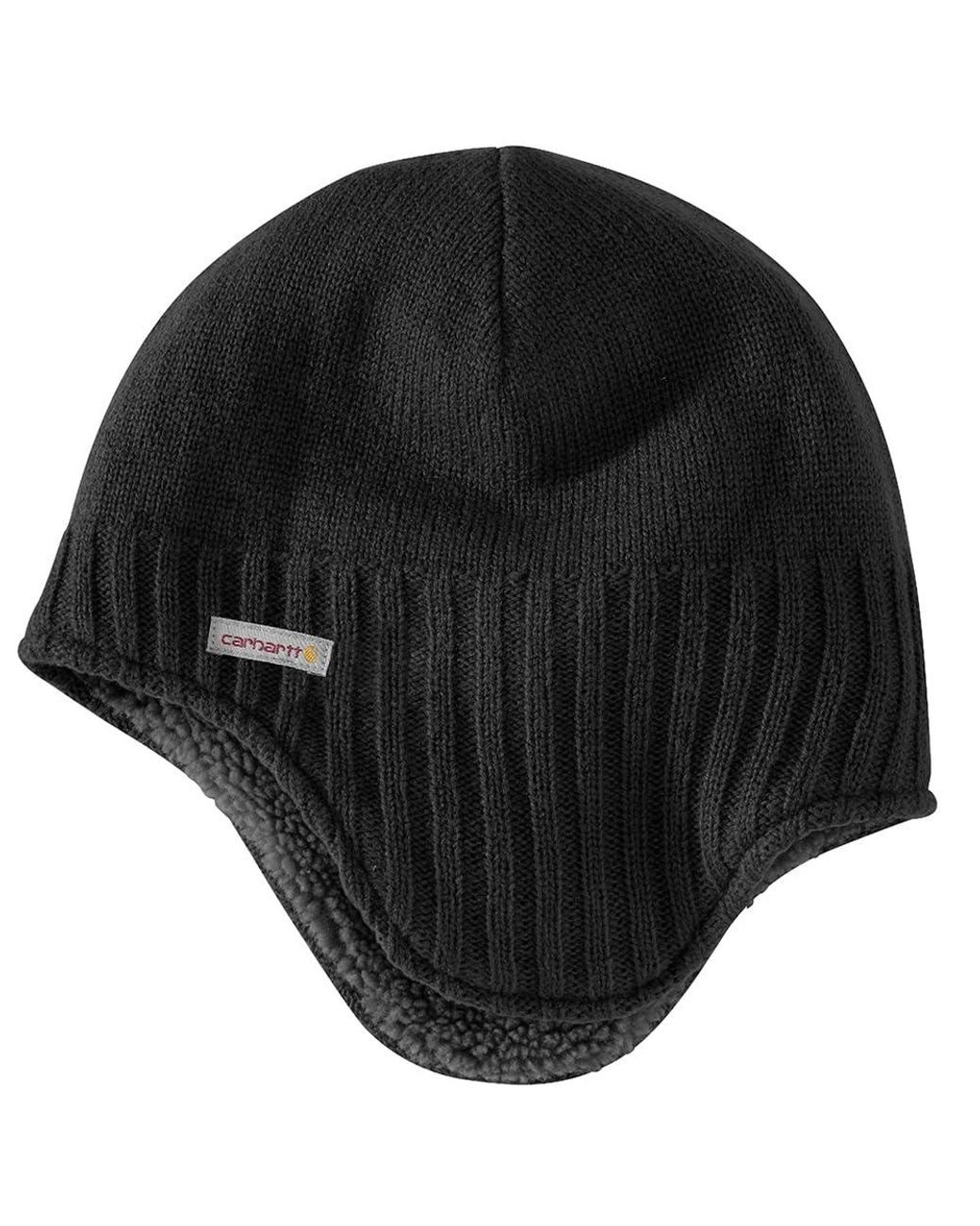 Carhartt Knit Sherpa Lined Earflap Hat in Black for Men Lyst