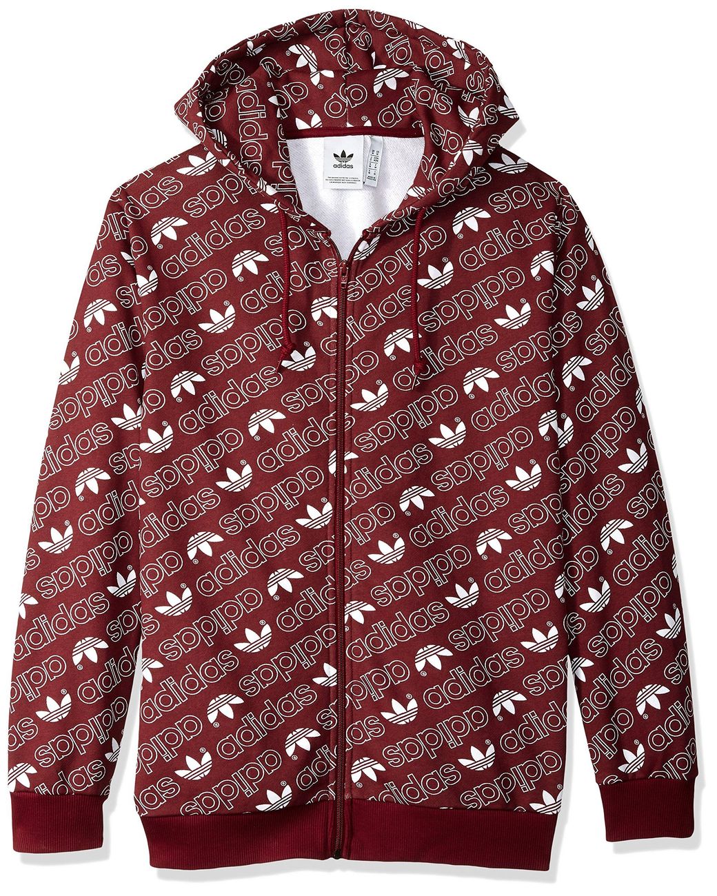 adidas burgundy zip hoodie