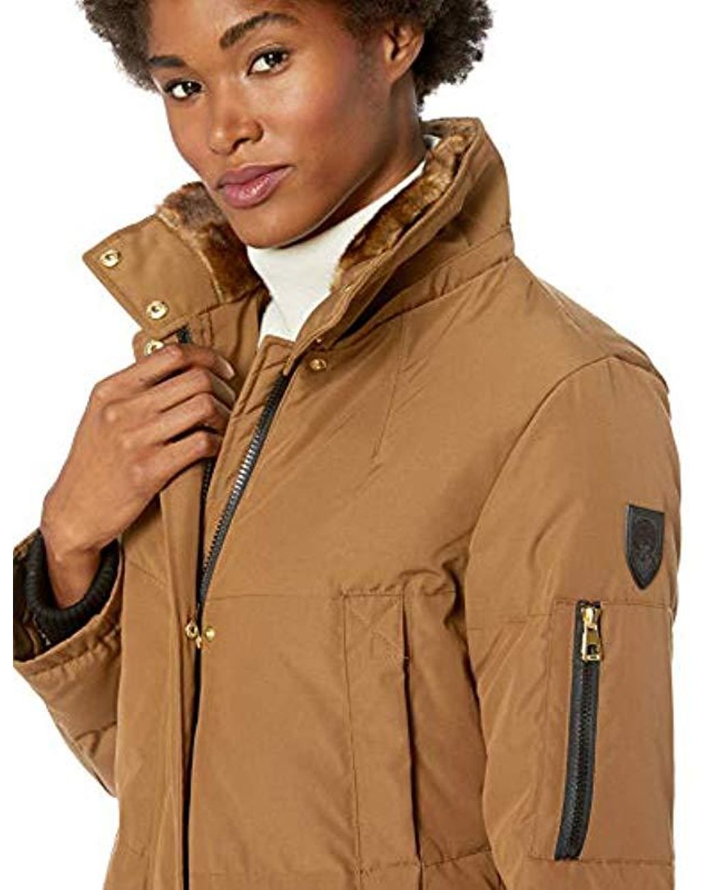 Vince Camuto Womens Thigh Length Heavy Weight Dowm Jacket with Hood