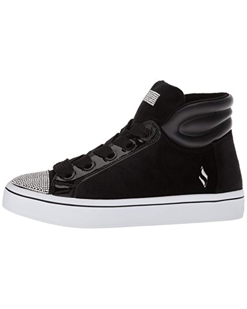 altijd Kent nieuws Skechers Hi-lite-velvet With Rhinestone Sneaker in Black | Lyst