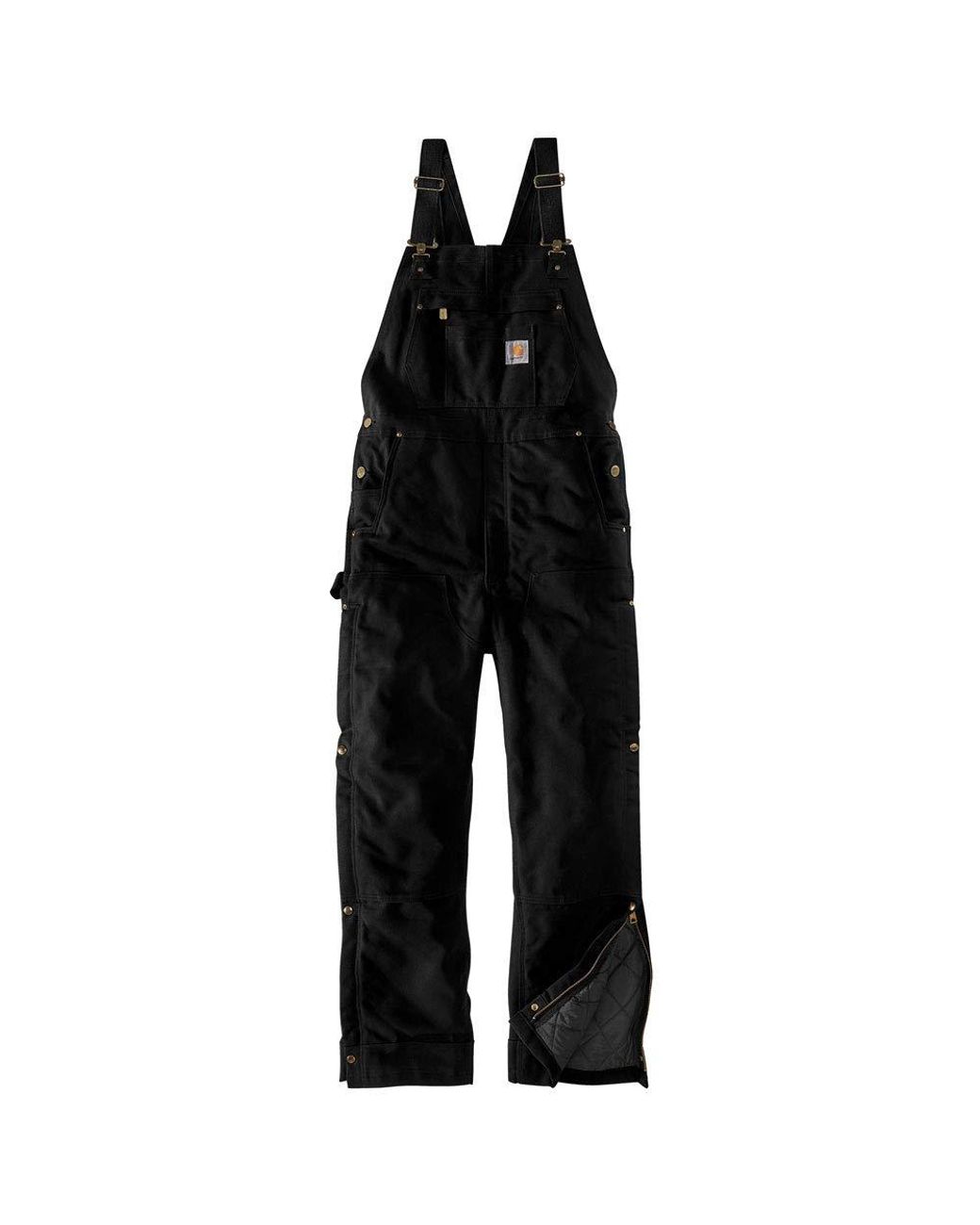 Carhartt Mens Loose Fit Firm Duck Bib Insulated Overall in Black for