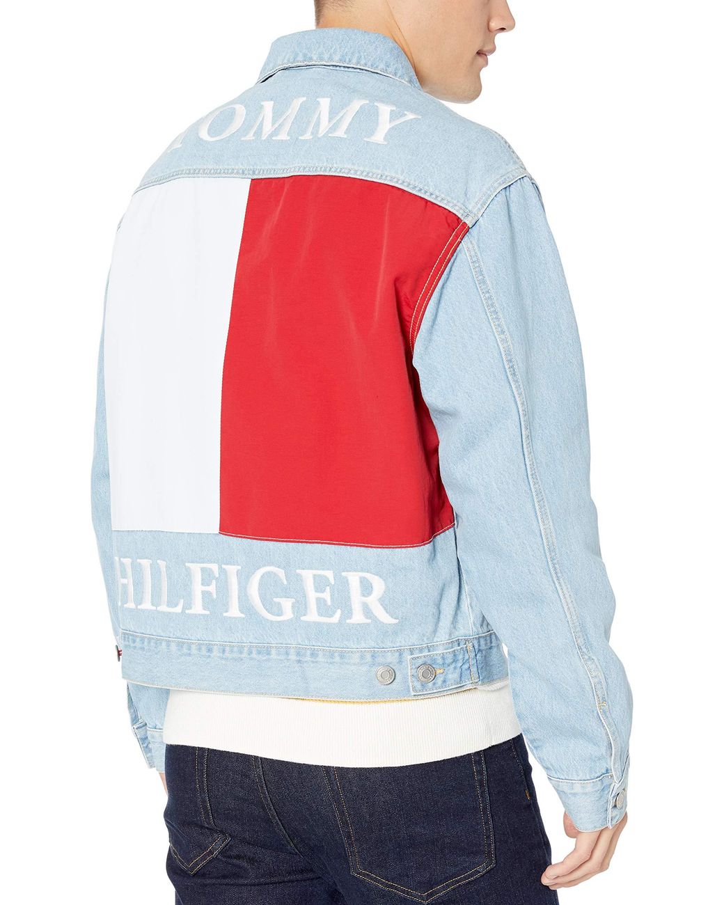 Tommy Hilfiger Thd Denim Jacket With Archive Flag At for Men | Lyst