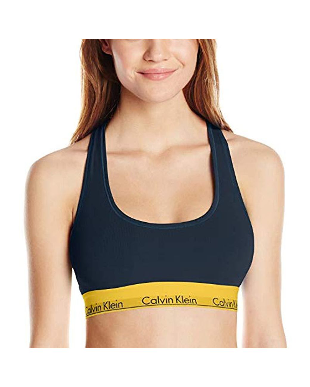 Calvin Klein Modern Cotton Bralette in Blue/Gold (Blue) | Lyst