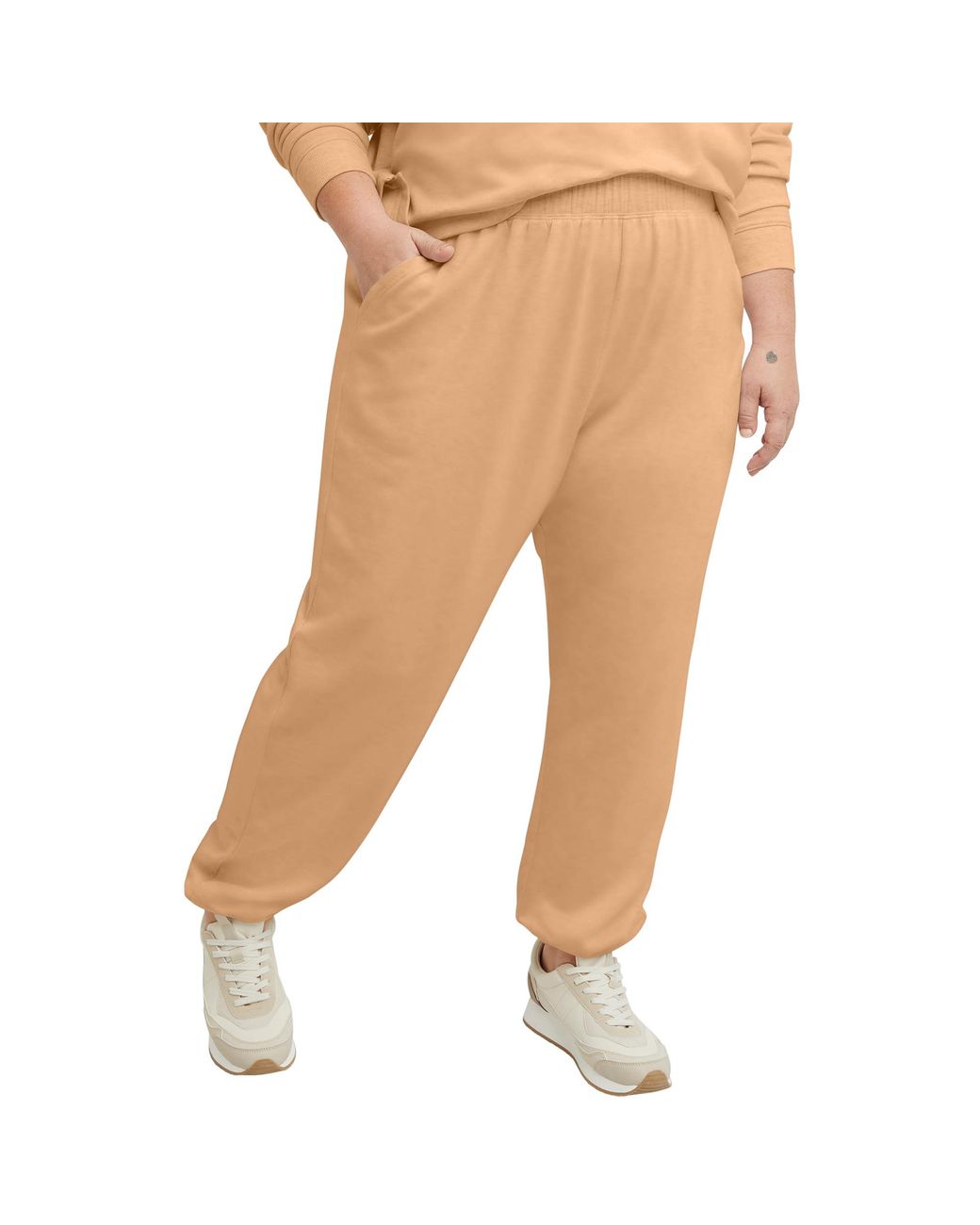 Hanes Originals Cozy Fleece Joggers in Natural Lyst