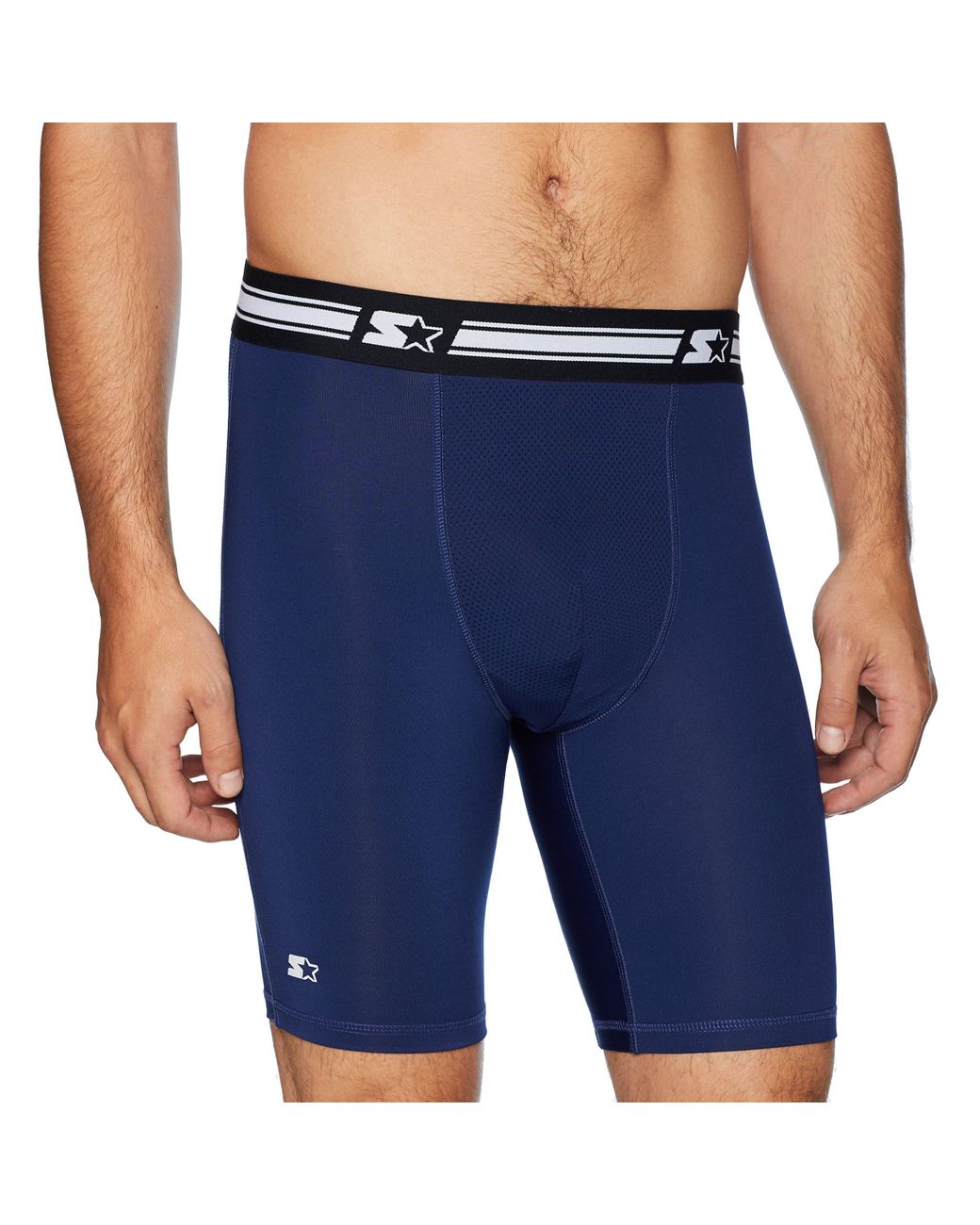 Starter 9" Light-compression Athletic Boxer Brief With Optional Cup Pocket  in Blue for Men | Lyst
