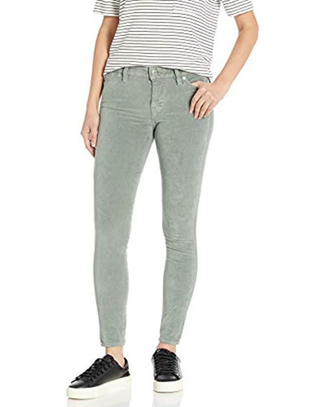 Lucky Brand Mid Rise Ava Super Skinny Velvet Jean In Shadow Mint in Gray - Lyst