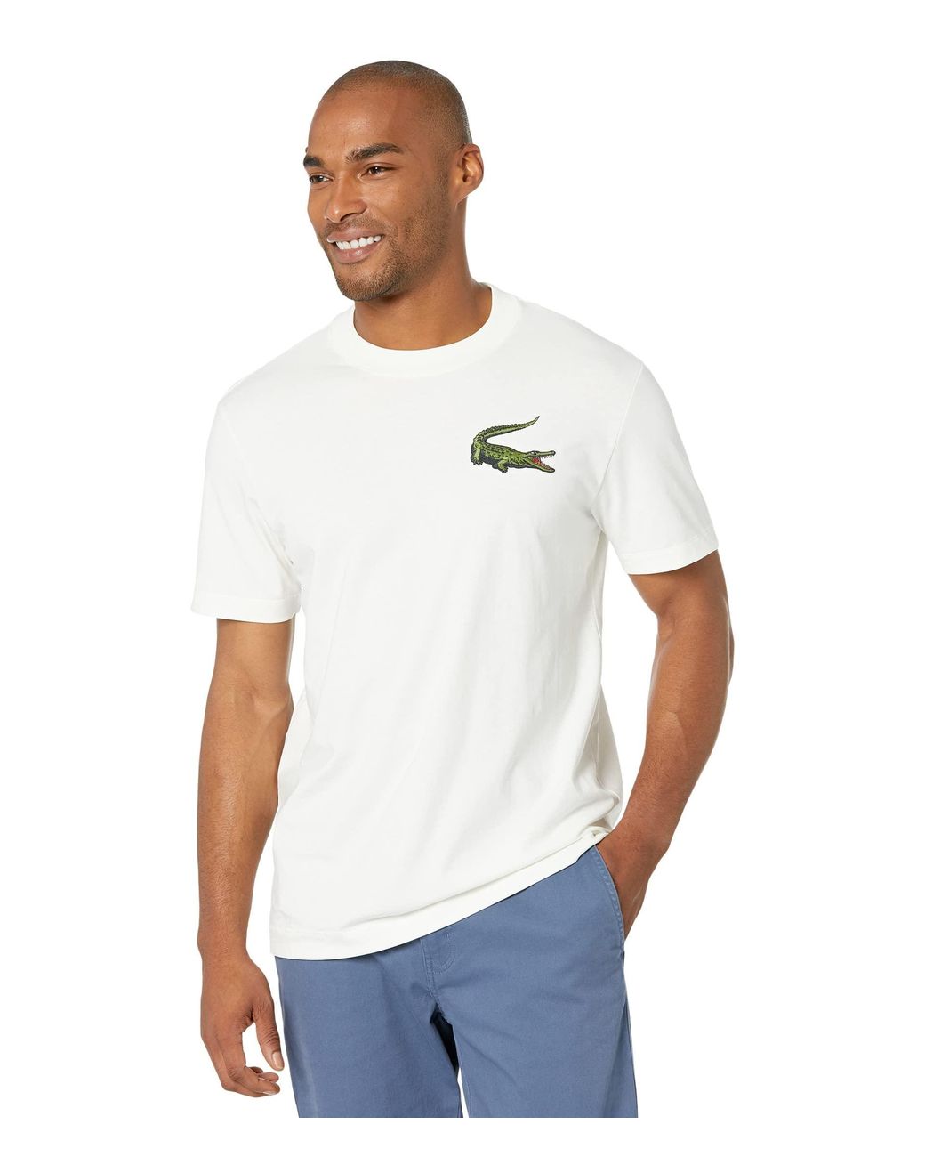 Lacoste Cotton Short Sleeve Bold Graphic Croc On Left Chest T-shirt in ...