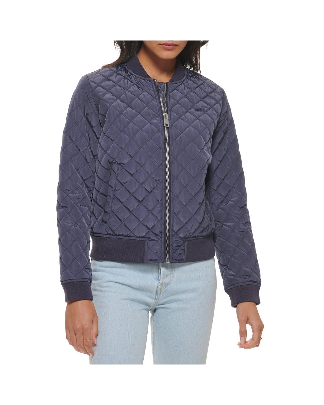 Levi's Diamond Quilted Bomber Jacket in Blue | Lyst