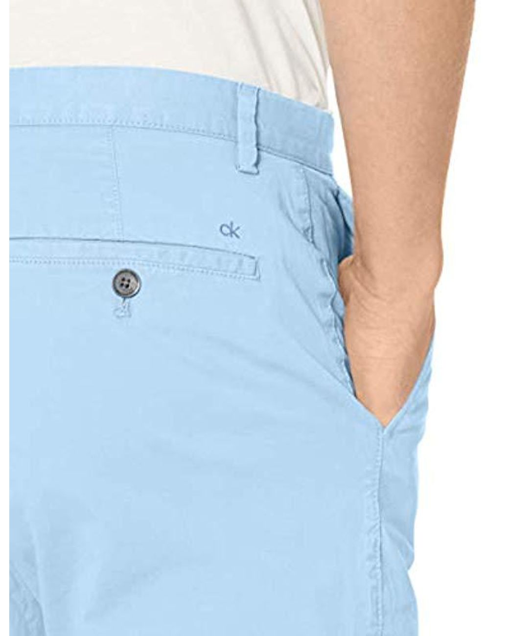 Calvin Klein Refined Stretch Chino Slim Fit Pant in Blue for Men | Lyst