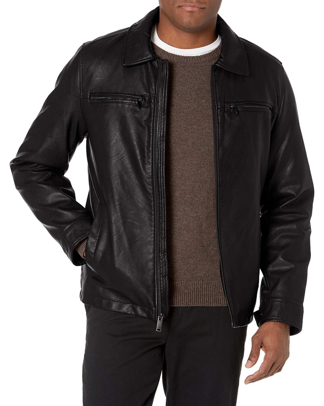 Dockers Faux Leather Jacket in Black for Men - Lyst