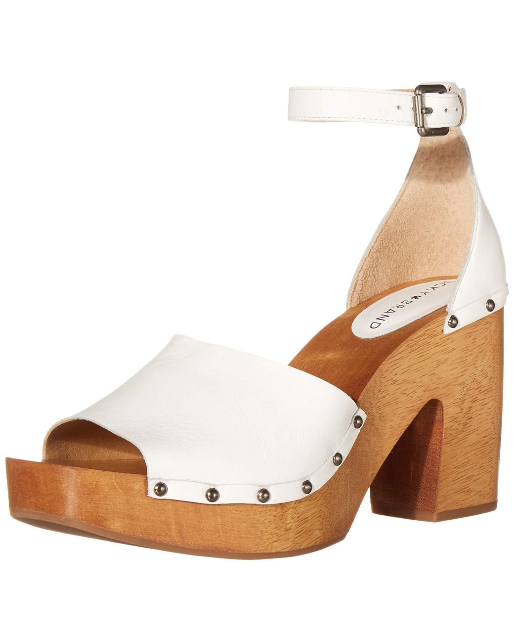 Lucky Brand Womens Nelora High Heel Clog in White Leather (White) - Save 40% - Lyst