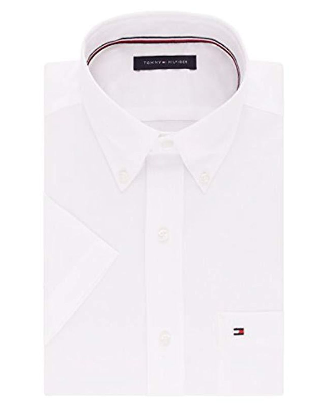 Tommy Hilfiger Cotton Short Sleeve Button-down Shirt in White for Men ...