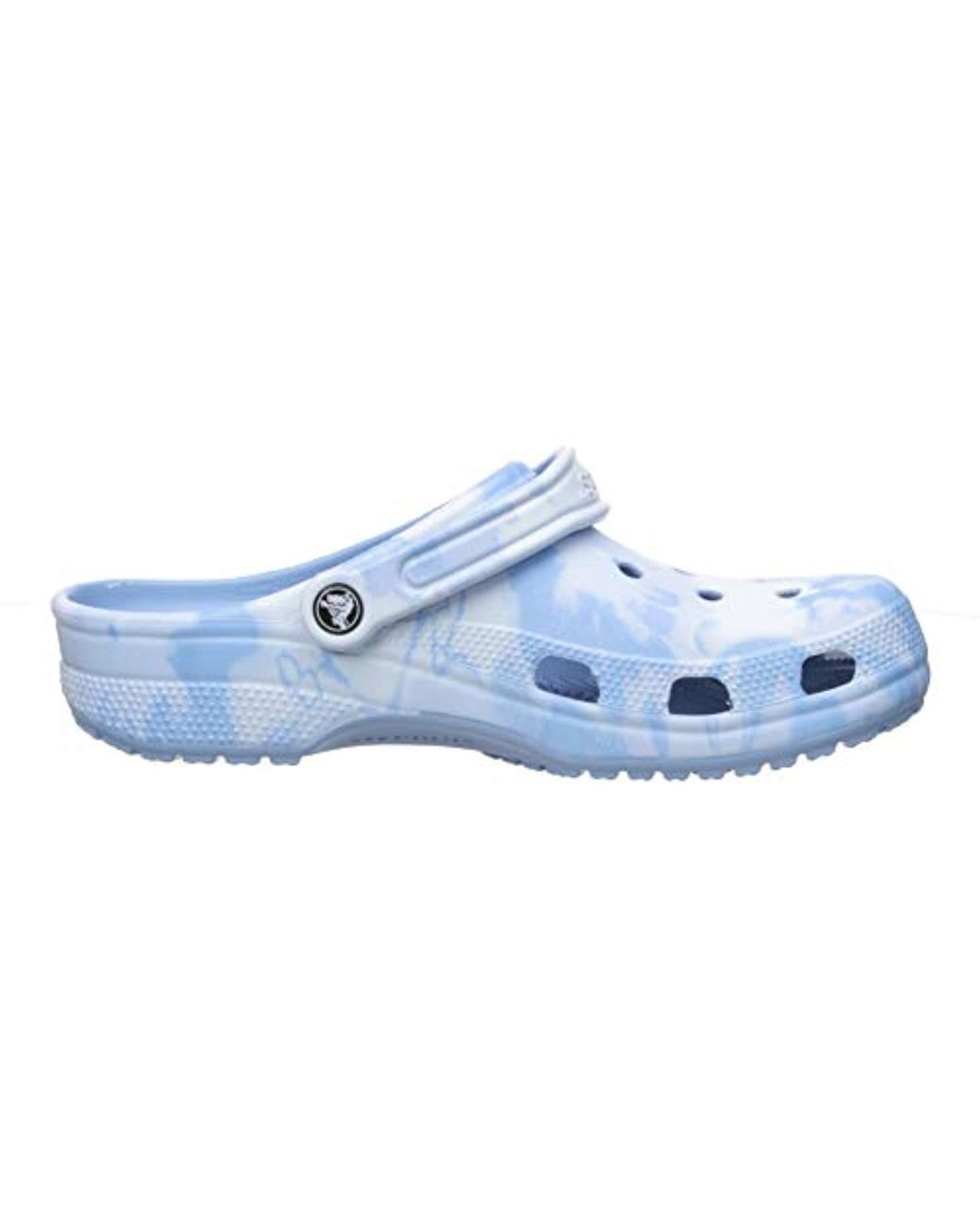 Blue tie dye crocs sale