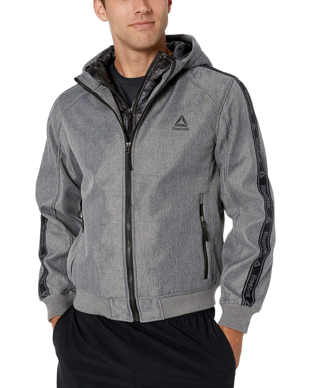 reebok men's softshell active jacket