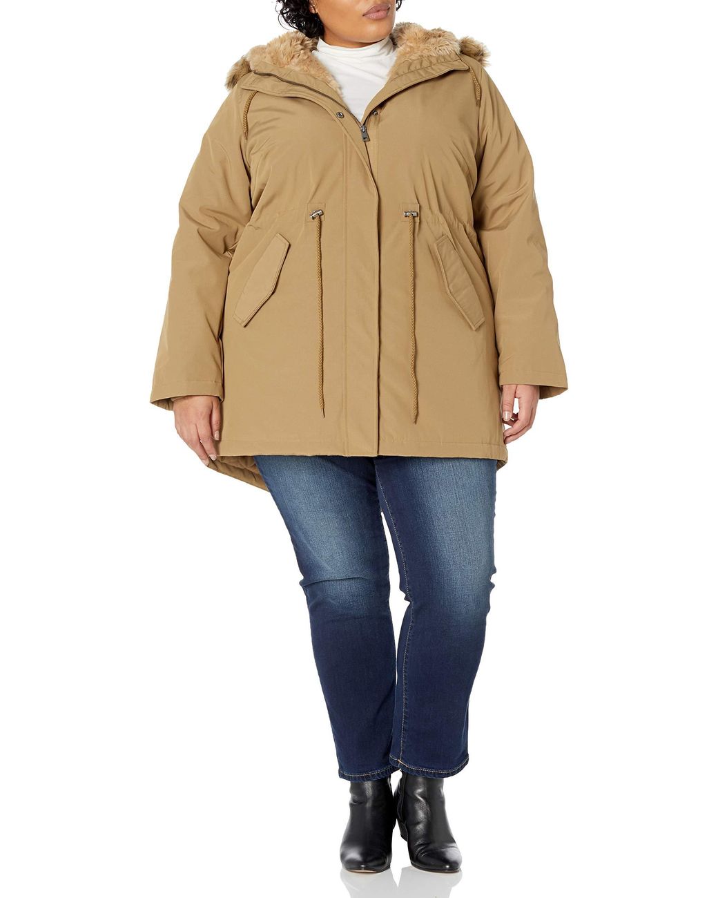 levi's women's faux fur lined hooded parka jacket