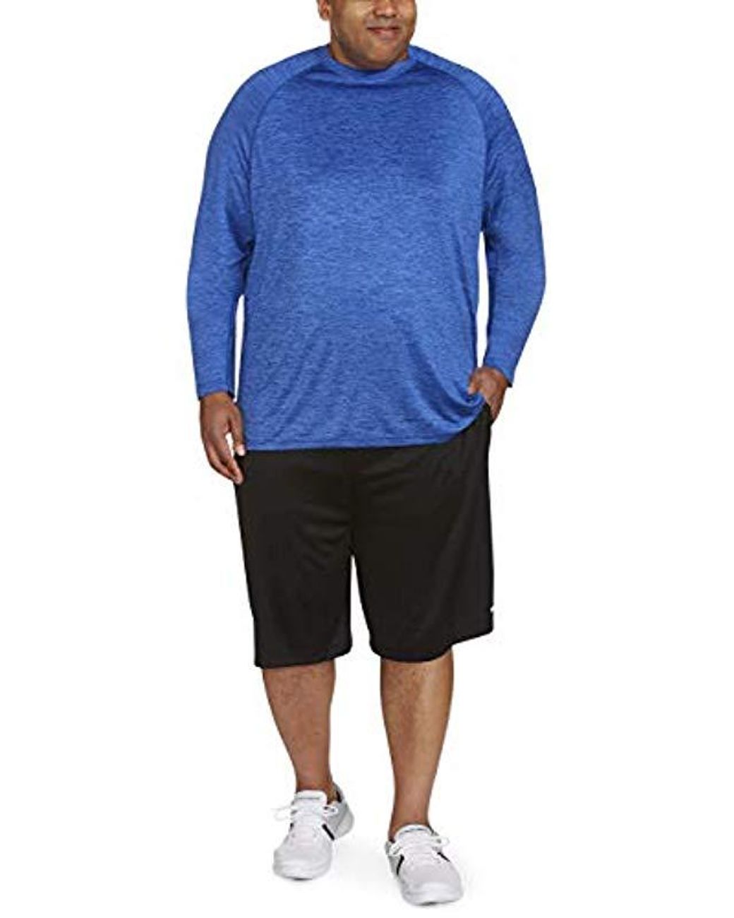 Essentials Mens Big-Tall Big /& Tall Tech Stretch Long-Sleeve T-Shirt Fit by DXL