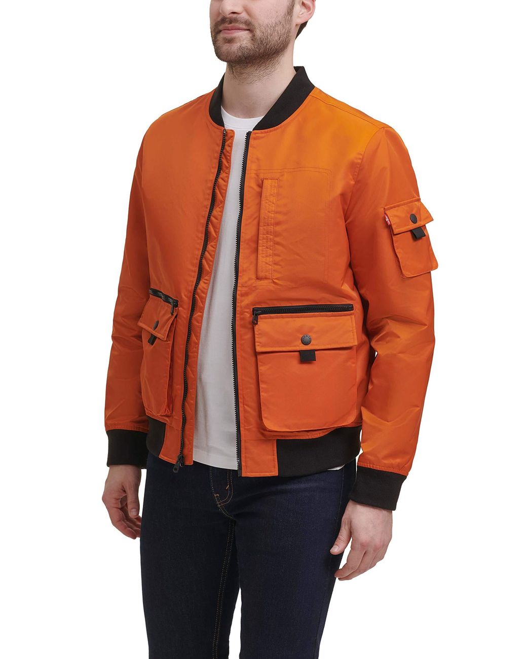 Levi's Varsity Bomber Trucker Jacket in Orange for Men - Lyst
