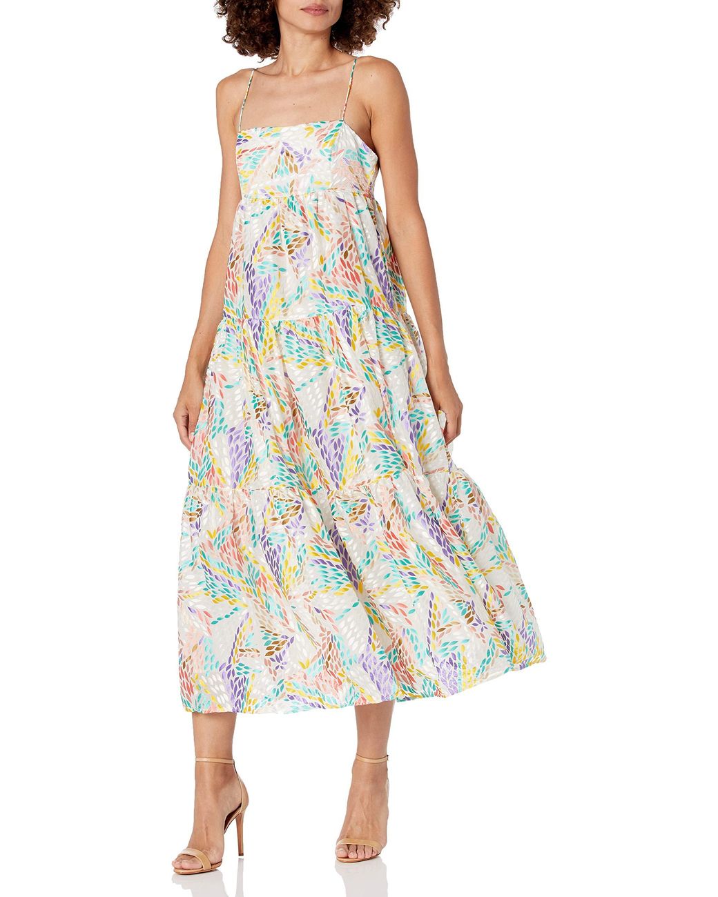 C/meo Collective Set Up Sleeveless Square Neck Tiered Midi Dress in White - Save 68% - Lyst