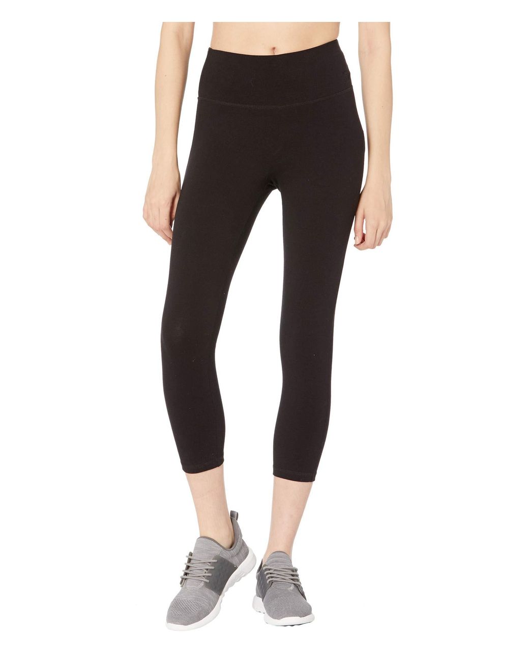 Juicy Couture Essential High Waisted Cotton Crop Legging in Deep Black ...