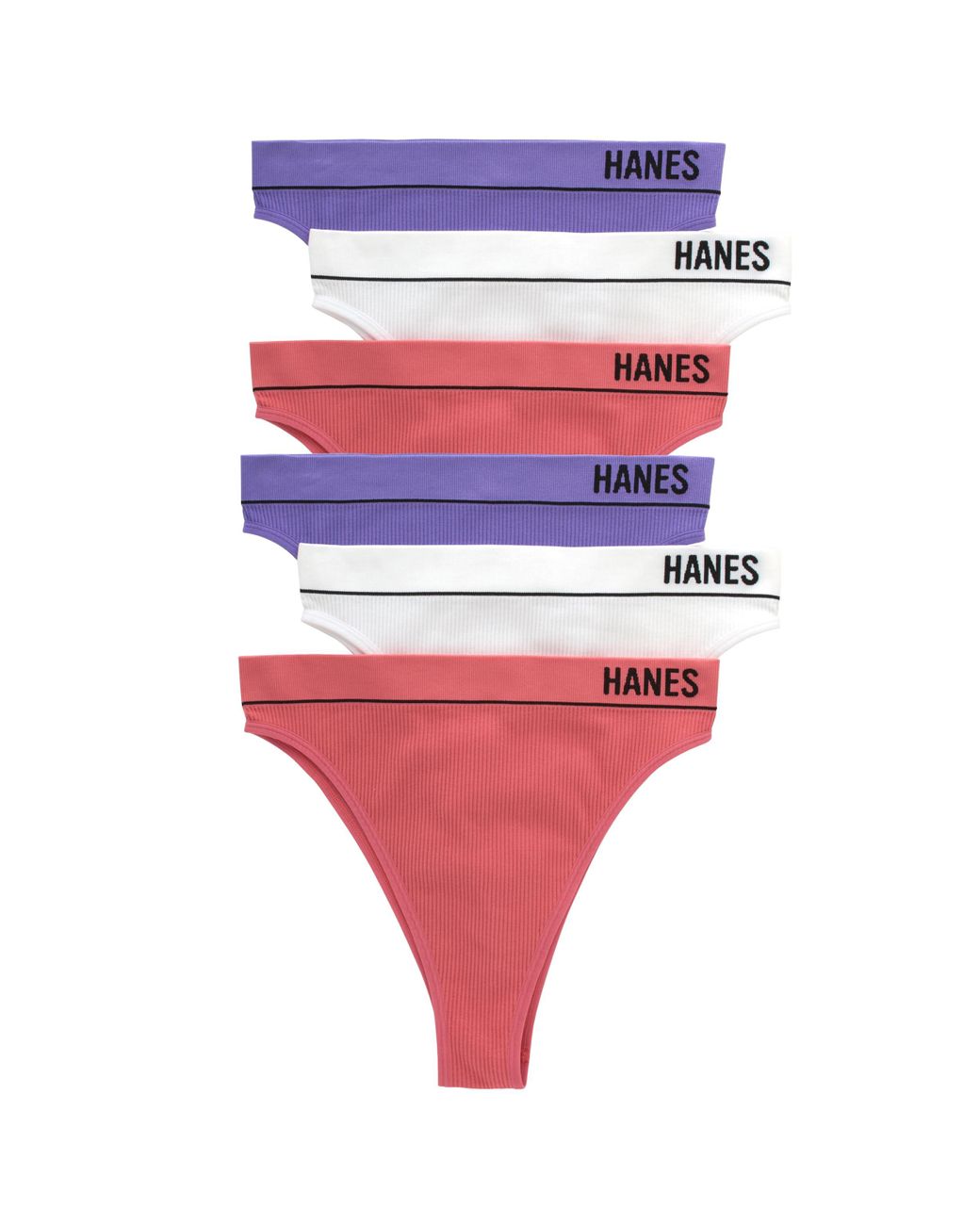 6-Pack Hanes Women's Stretchy Ribbed Seamless Panties (various