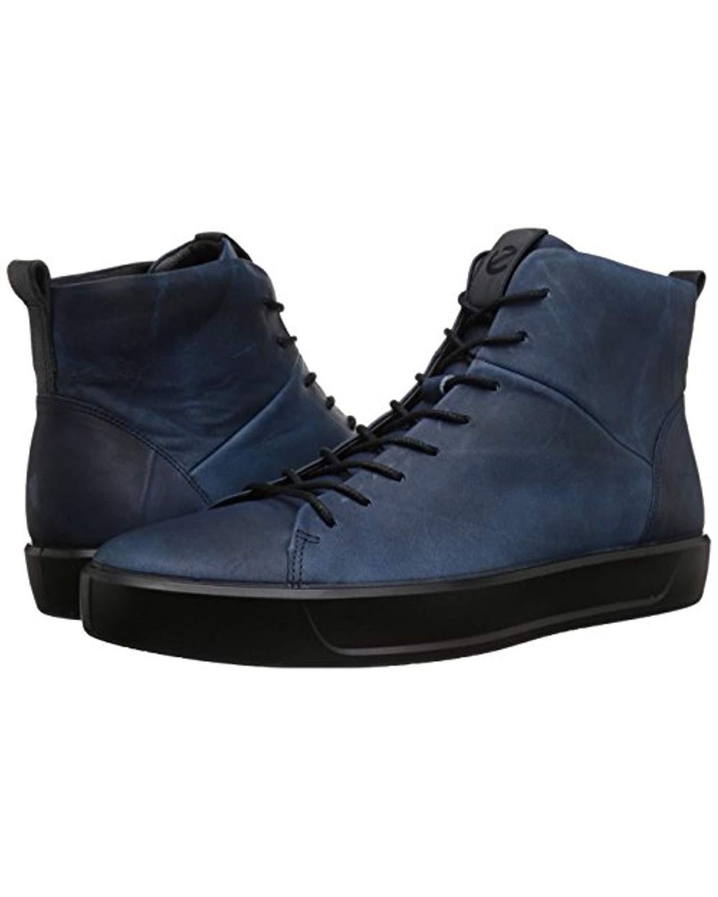 Ecco Lace Soft 8 High Top Fashion Sneaker in Indigo Black (Blue) for Men |  Lyst