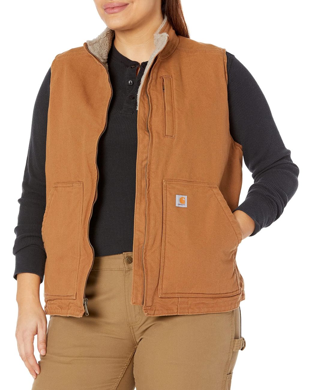 brown carhartt vest