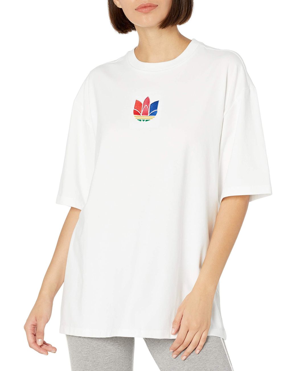 adidas Originals Womens Tee White/white/multicolor X-large - Lyst
