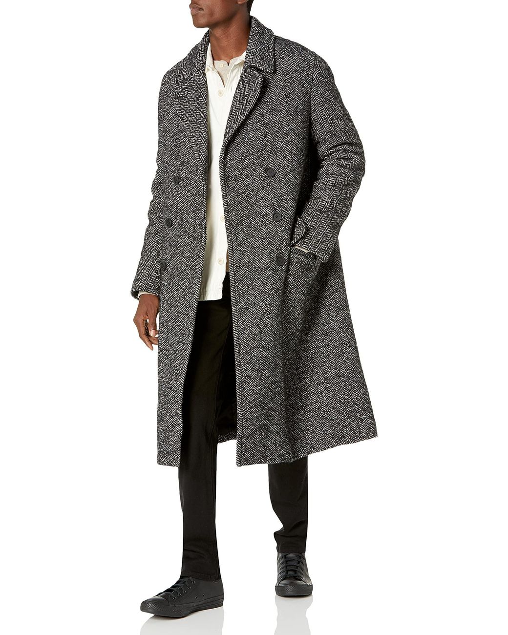 long herringbone coat