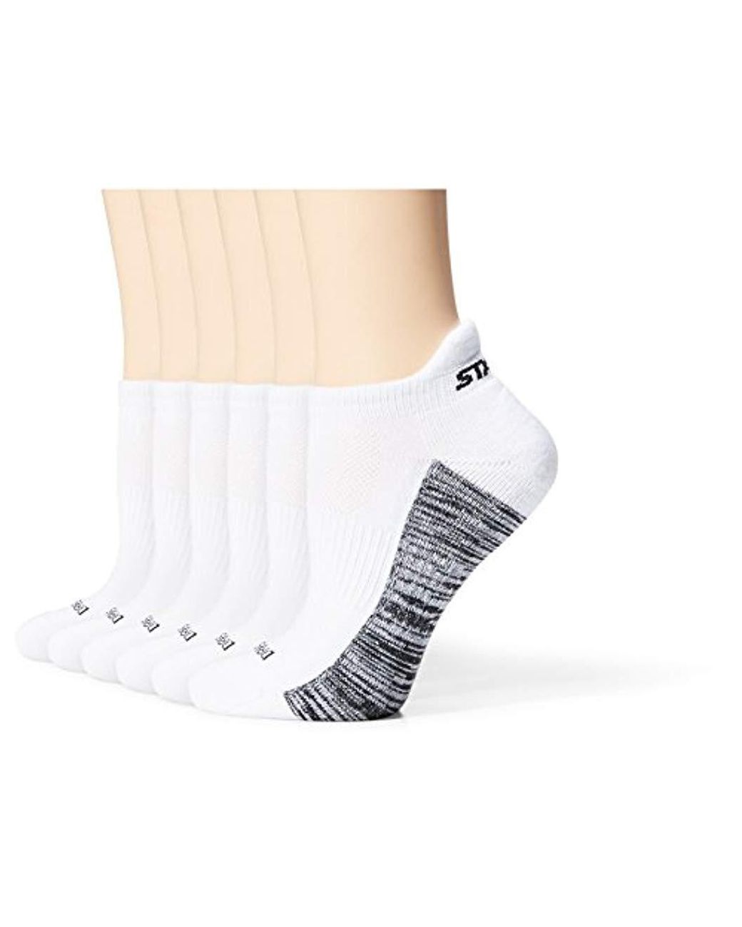 Starter 6-pack Athletic No-show Heel-guard Socks, Amazon Exclusive in White  | Lyst