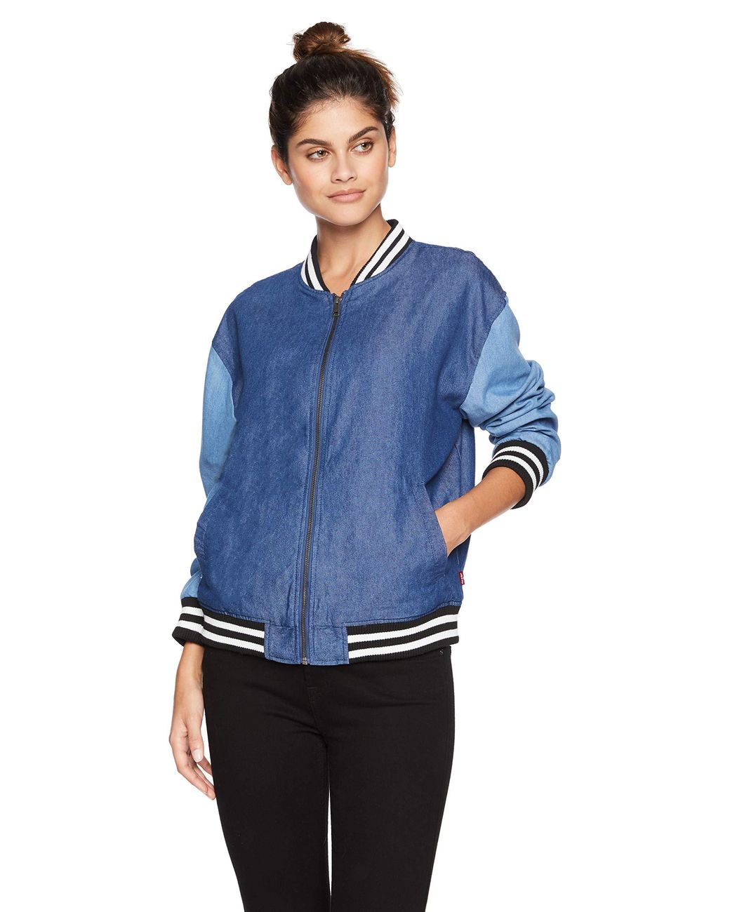drop shoulder bomber jacket