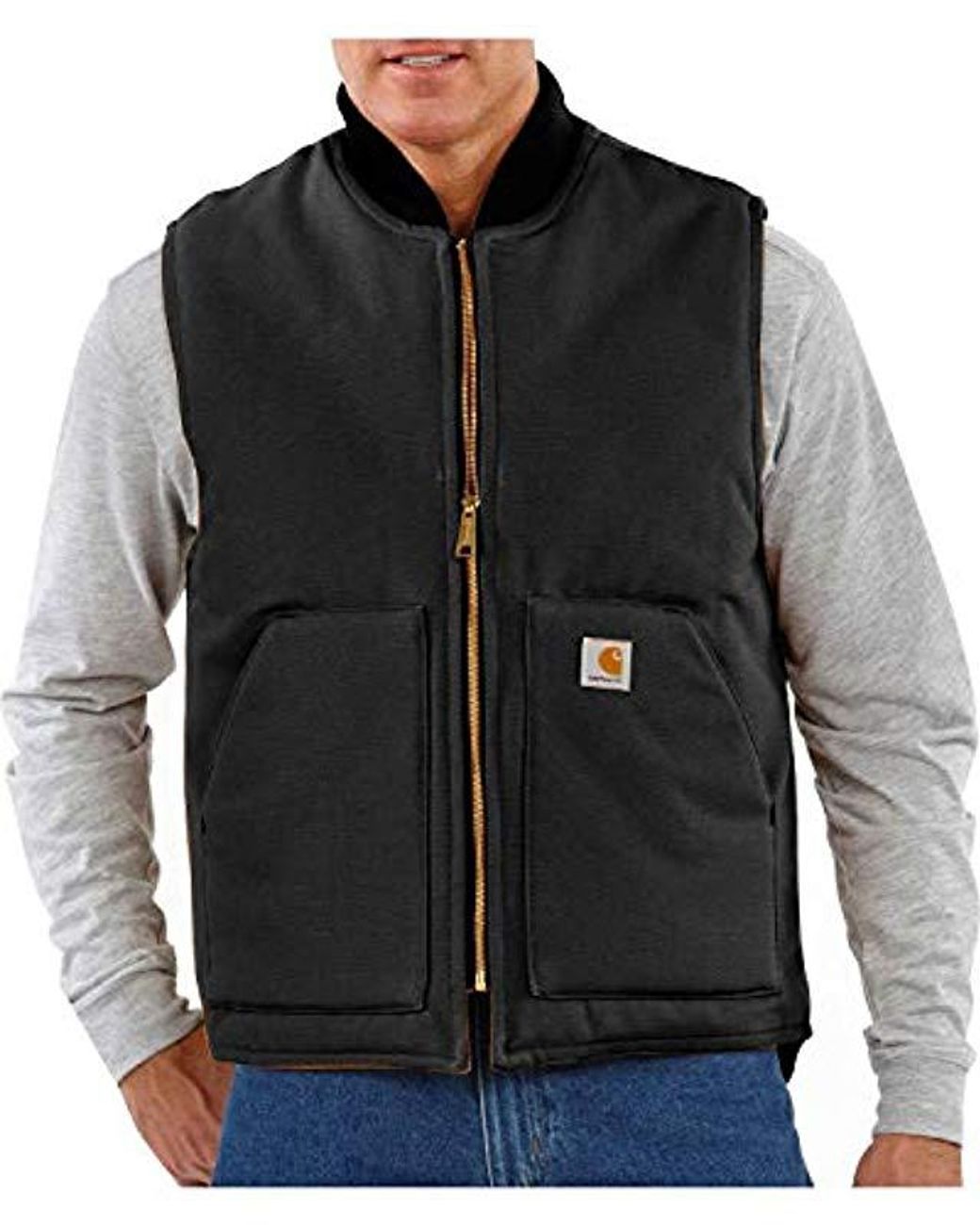 Carhartt Cotton Sandstone Vest Arctic Quilt Lined V02 in Black for Men