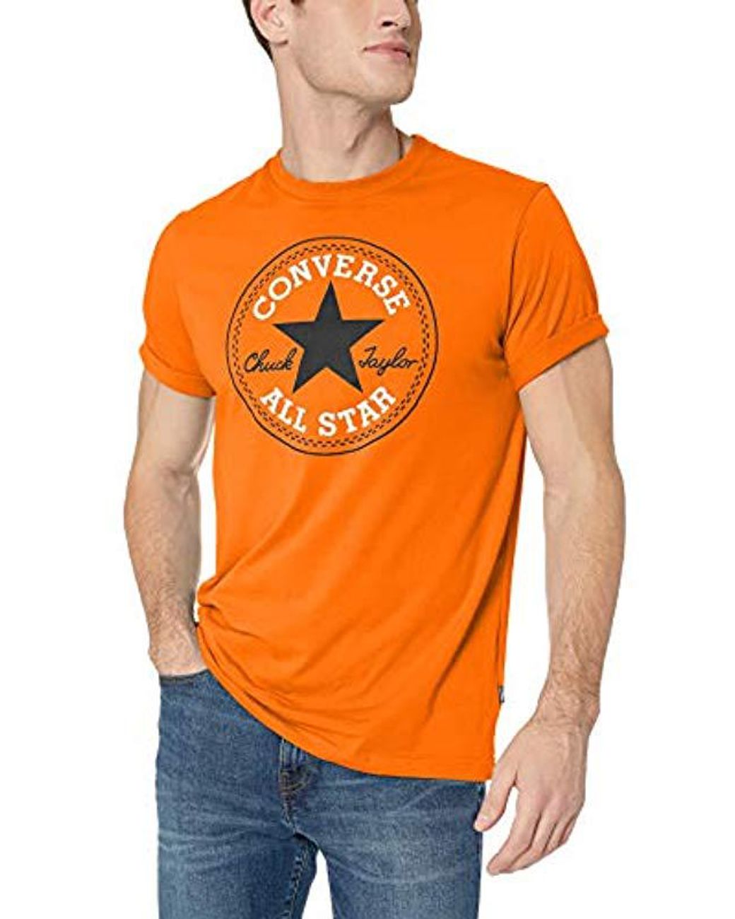 Converse Chuck Patch T-shirt in Orange for Men | Lyst