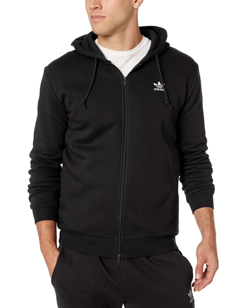 black adidas originals zip hoodie