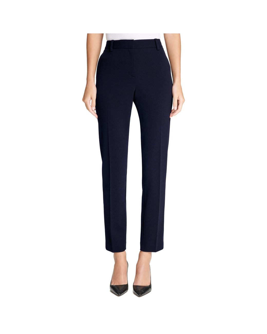 DKNY Misses Stretch Crepe Fixed Waist Skinny Pant in Blue - Lyst