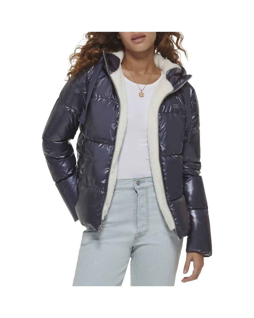 Levi's Molly Sherpa Lined Puffer Jacket in Blue | Lyst