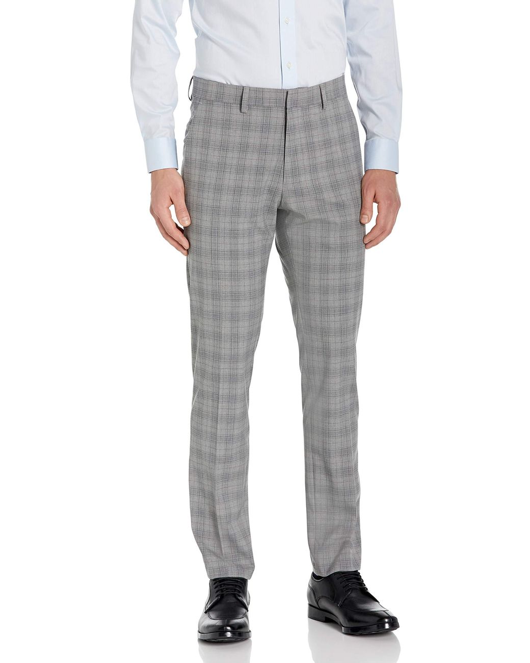 Kenneth Cole Reaction Stretch Traditional Plaid Slim Fit Flat Front ...