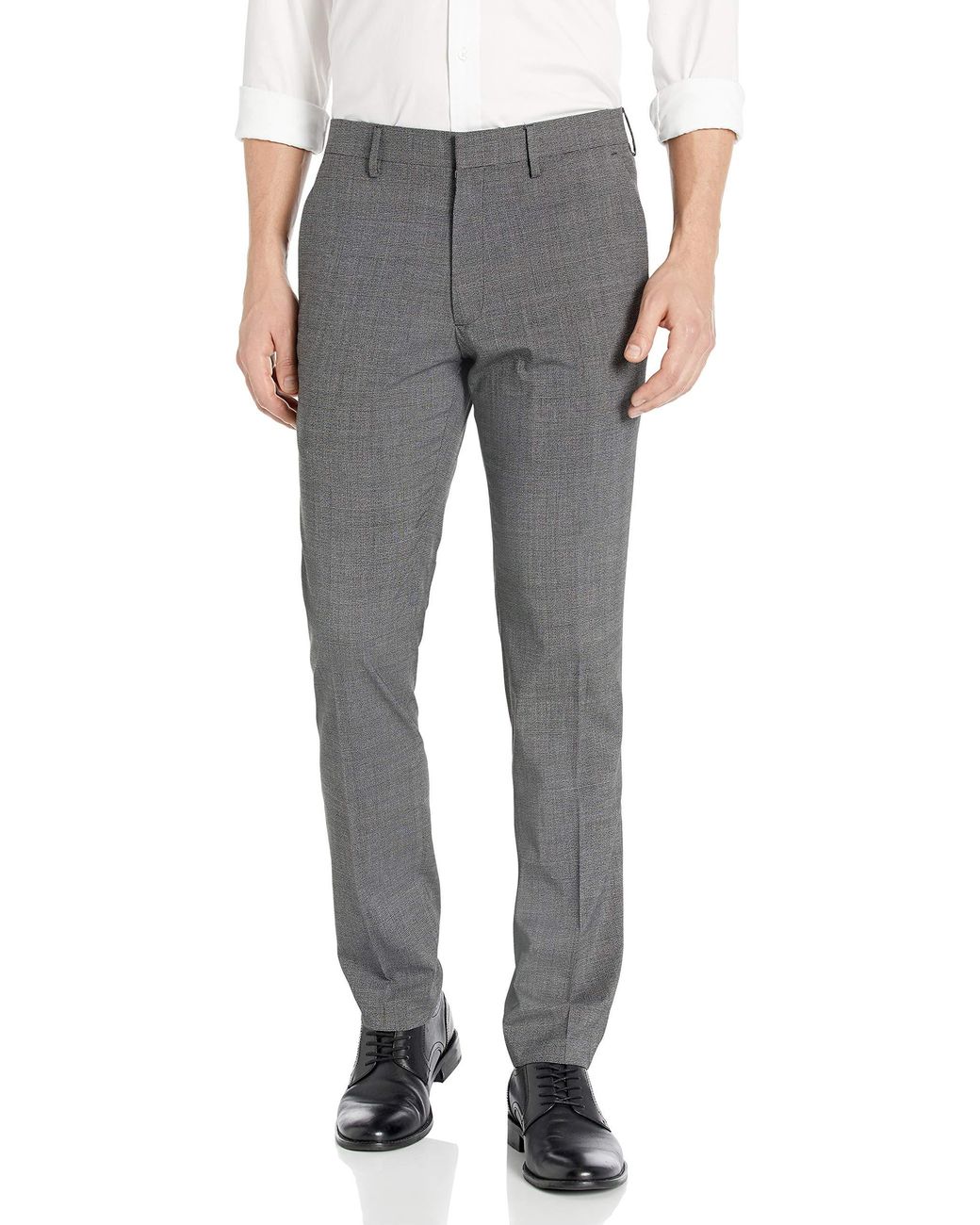 Kenneth Cole Reaction Stretch Heather Glen Plaid Slim Fit Flat Front ...