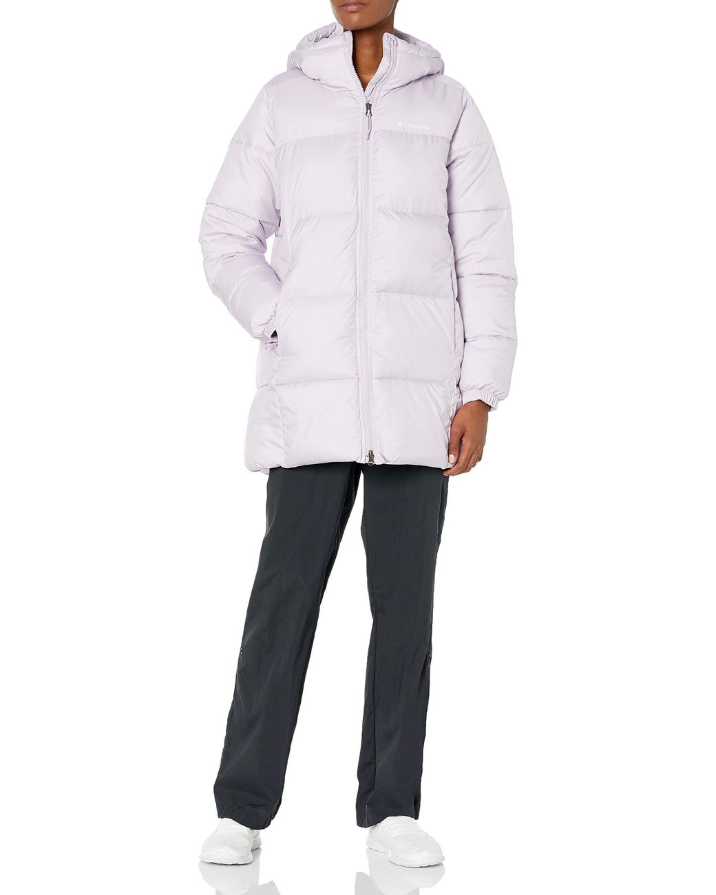 Columbia Synthetic Puffect Mid Hooded Jacket in Pale Lilac (Purple) - Lyst