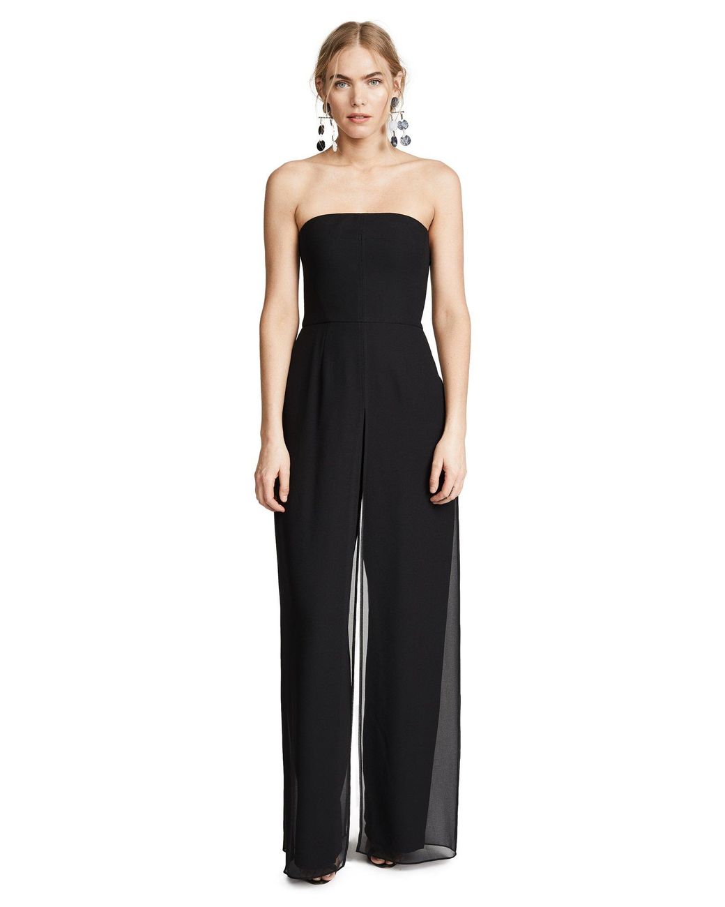 formal strapless jumpsuit