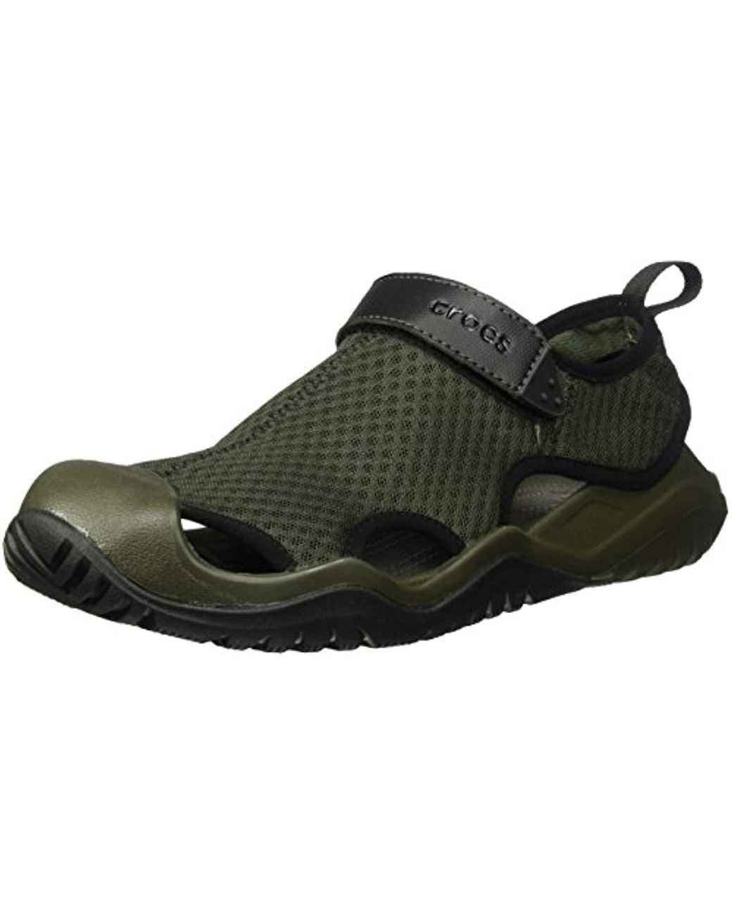 Crocs™ Swiftwater Mesh Deck Sandal (dark Camo Green/black) Sandals for Men  | Lyst