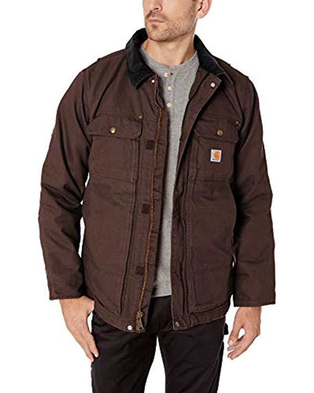 Carhartt Cotton Full Swing Traditional Coat in Dark Brown (Brown) for ...
