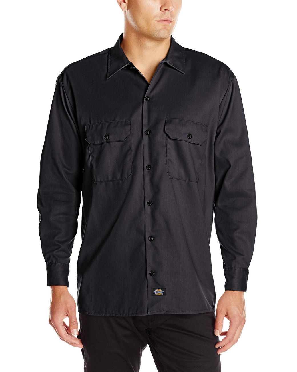 Dickies Long Sleeve Flex Twill Work Shirt in Black for Men - Save 21% ...