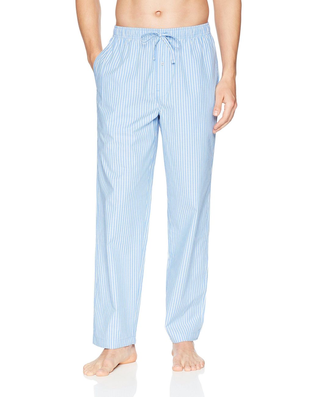 Amazon Essentials Straight-fit Woven Pajama Pant in Light Blue Stripe ...