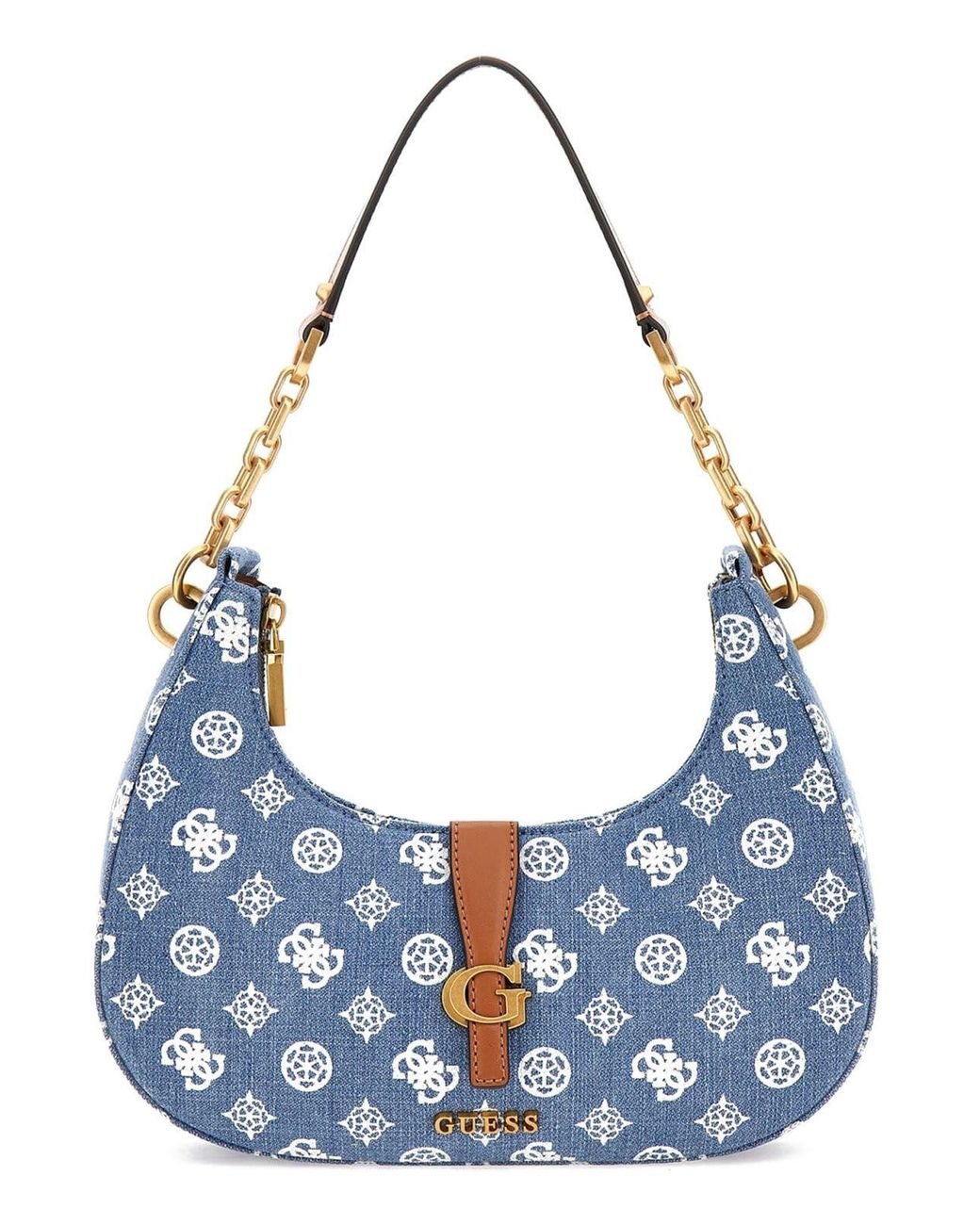 Guess Schultertasche Blaue Guess Tasche Guess Kuba Top Zip