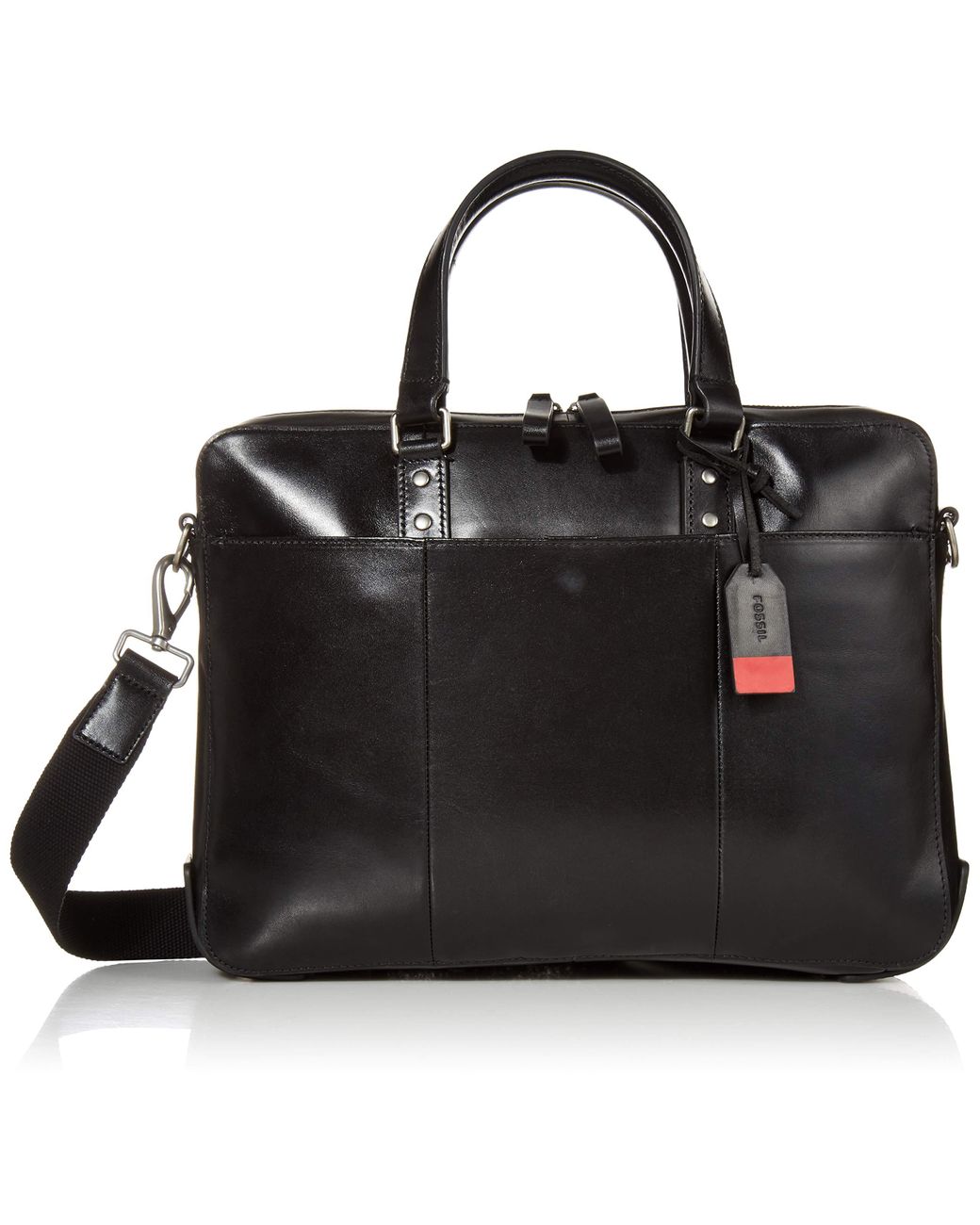 Fossil Leather Defender Messenger Briefcase in Black for Men Save 40