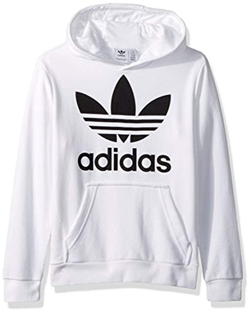 adidas Originals Fleece Trefoil hoodie in WhiteBlack (White adidas Cotton Trefoil Hoodie in WhiteBlack (White) for Men