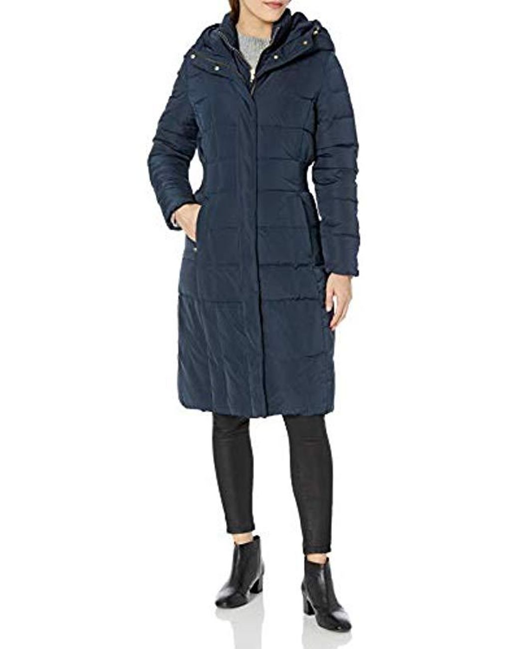 cole haan women's taffeta quilted long down coat